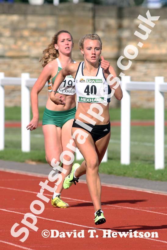 Emma Canning (Whitemoss AC) in the  heptathlon under-18s 200 metres during the Hexham Decathlon and heptathlon.